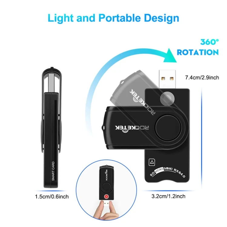 ROCKETEK CR310 USB 3 0 устройство для чтения SIM-карт
