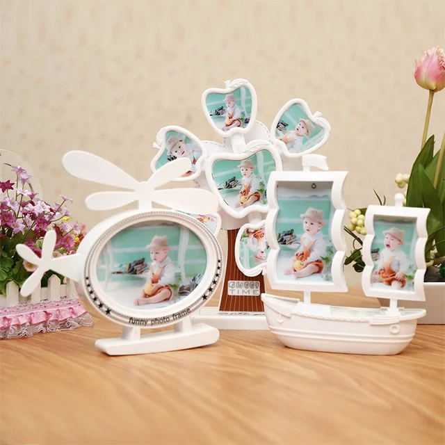 Wholesale Baby Picture Frame Sailboat Tree Helicopter Shape Plastic Photo Frame