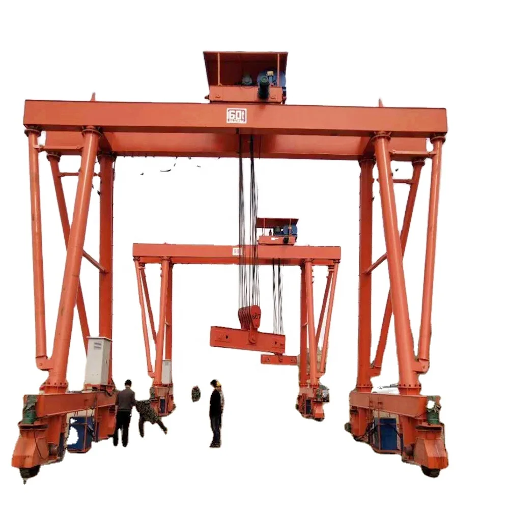 Double Girder Rubber Tyre  Gantry Crane can move everywhere