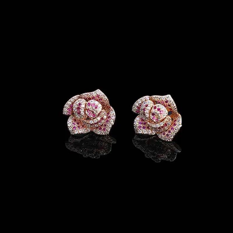 High Quality Wedding Bridal Set 2023 Flower Wedding Jewelry Necklace Earrings Rings Tennis Chain Jewelry Set for Women