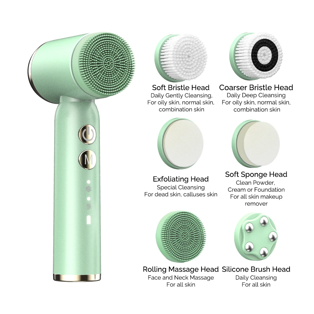 Electric Silicone Facial Cleansing Massager Face Cleaning Brush