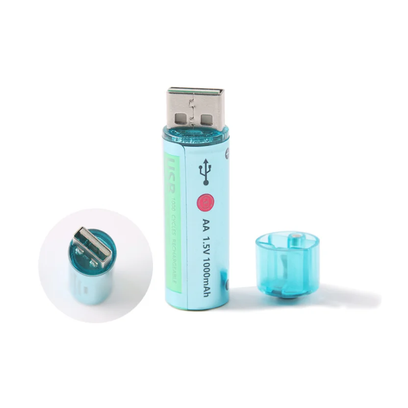 Factory Direct Supply Low Price 1.5v Aa Magnetic Micro Usb Rechargeable Li-ion Cell 1000mAh 2pcs Box Packing Lithium ion Battery