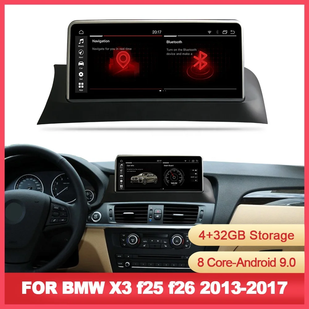 YZG 10.25 Inch 8 Core Android 10 Carplay Touch Screen Car Dvd Player Multimedia Radio Navigation Android for BMW X3 F25 X4 F26