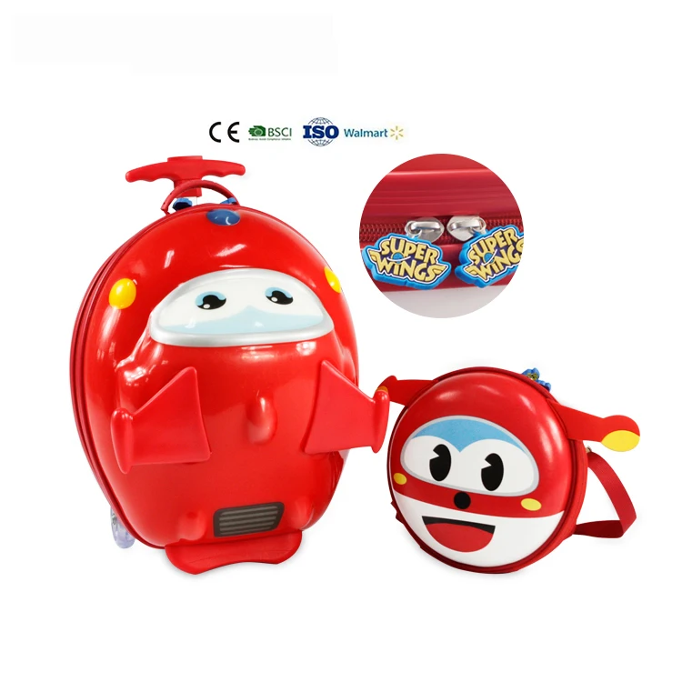 OEM 3D cute cabin high quality travel kids luggage set and backpacks
