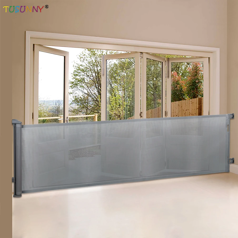 Extendable child safety fence Aluminium baby safety gate for stairs