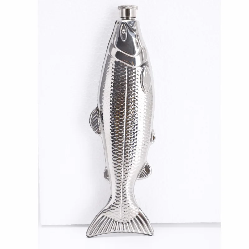 4oz pocket portable 18/8 stainless steel fish whiskey whisky  alcohol liquor hip flask