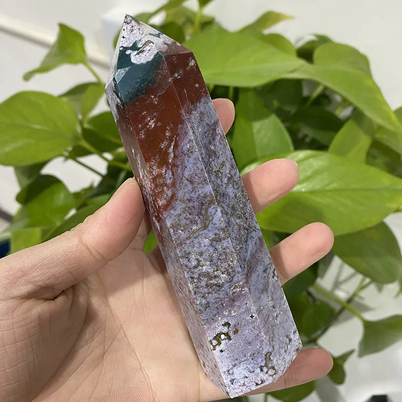 
Wholesale High Quality Natural Quartz Pink Ocean Jasper Crystal Point Tower For Healing 