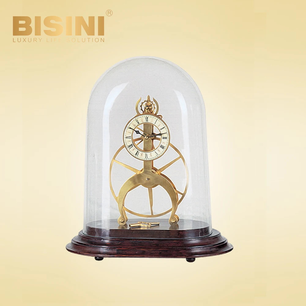 European style Classic Gossamer frame clock Skeleton Desk Clock Exquisite antique Mechanical gear clock
