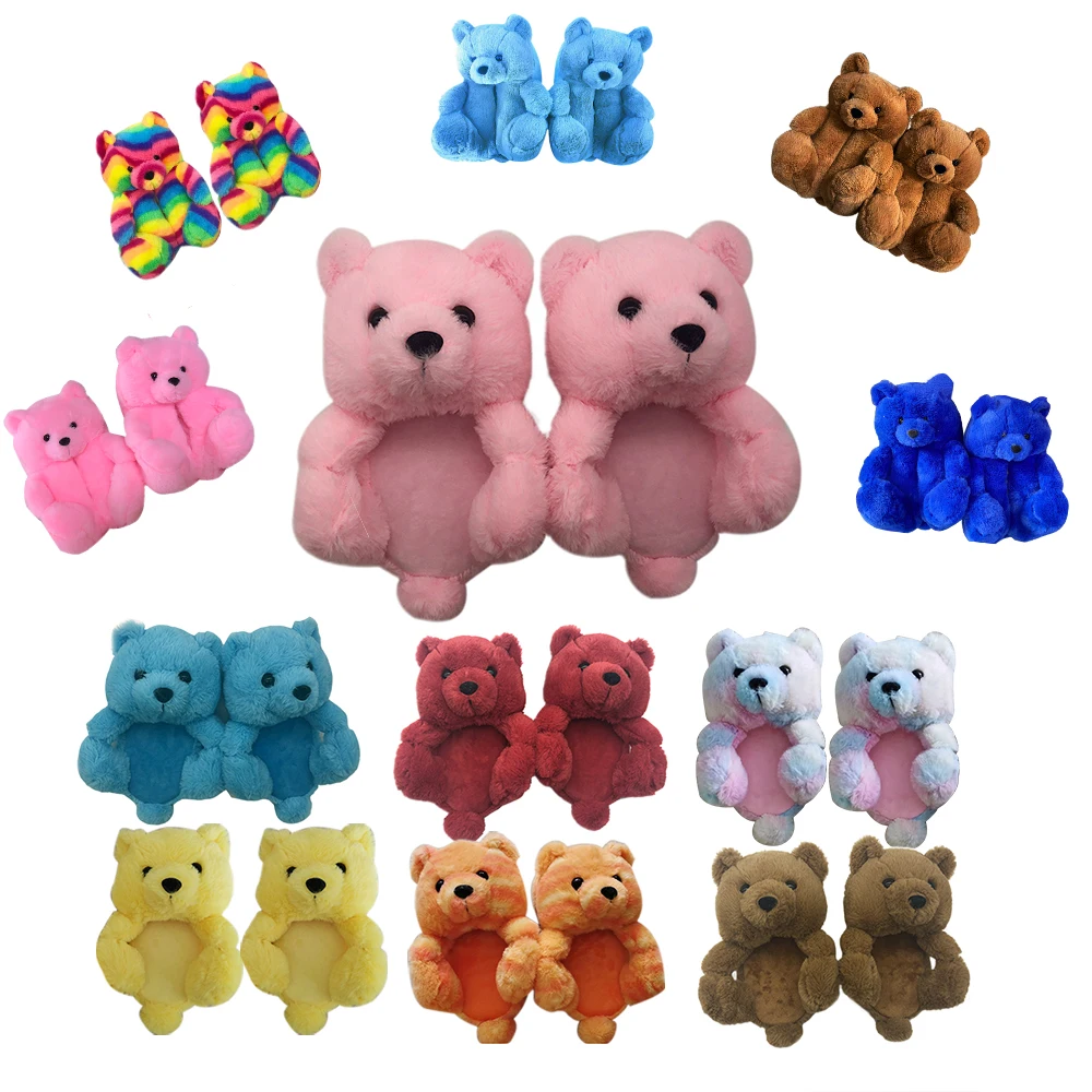 
furry slides 2020 Faux fur factory wholesale customer color fluffy slides sandals woman winter fur slipper 