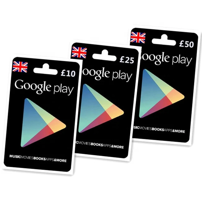 UK GooglePlay подарочная карта 10 / 35 / 50UKD