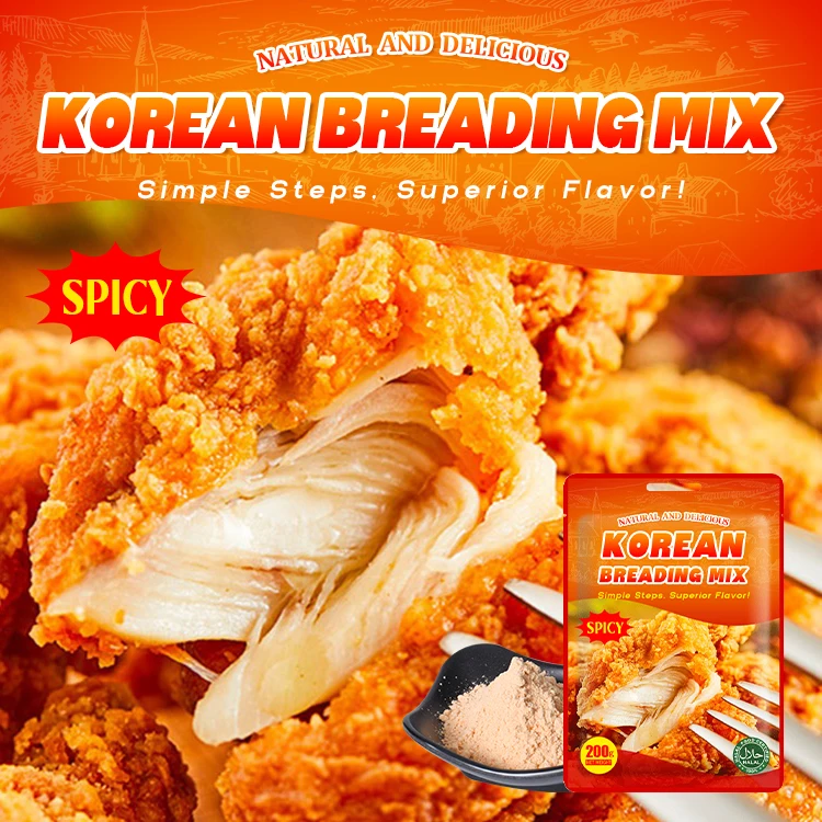 200g Hot Selling Fried Korean Chicken Powder Factory Supplies Korean Coating Frying Powder
