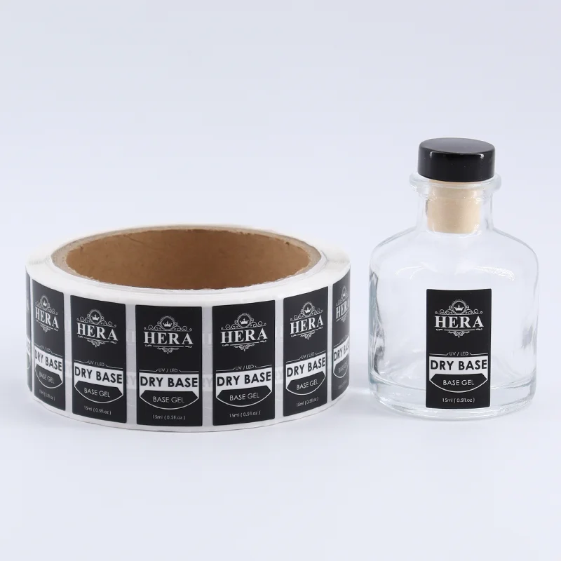 Custom Bottle Logo Label Sticker Print Black Private Cosmetic Labels For perfume
