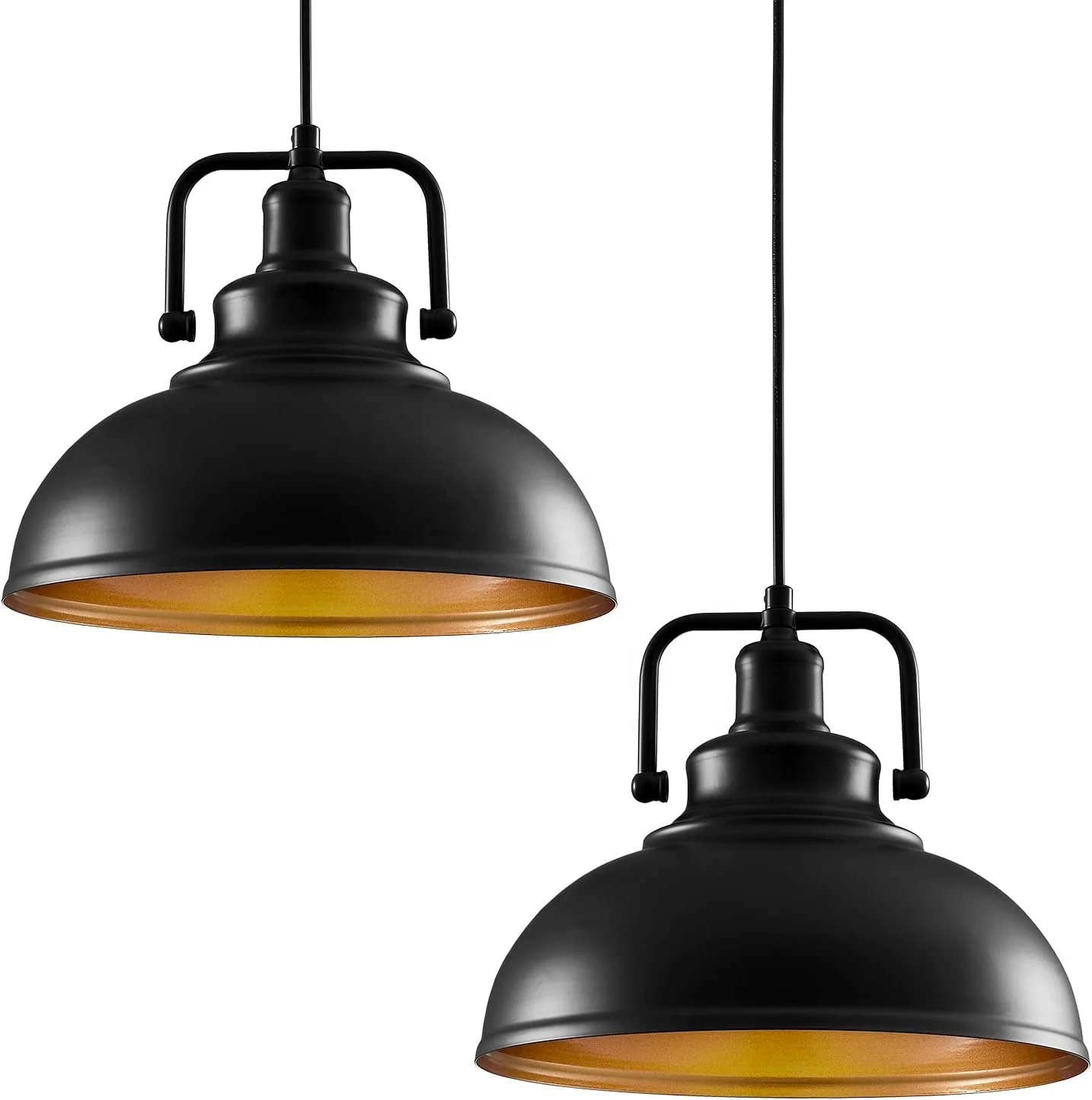 Industrial Pendant Light Black Gold Pendant Lights Adjustable Metal Hang Vintage Pendant Lights for Kitchen Island Barn