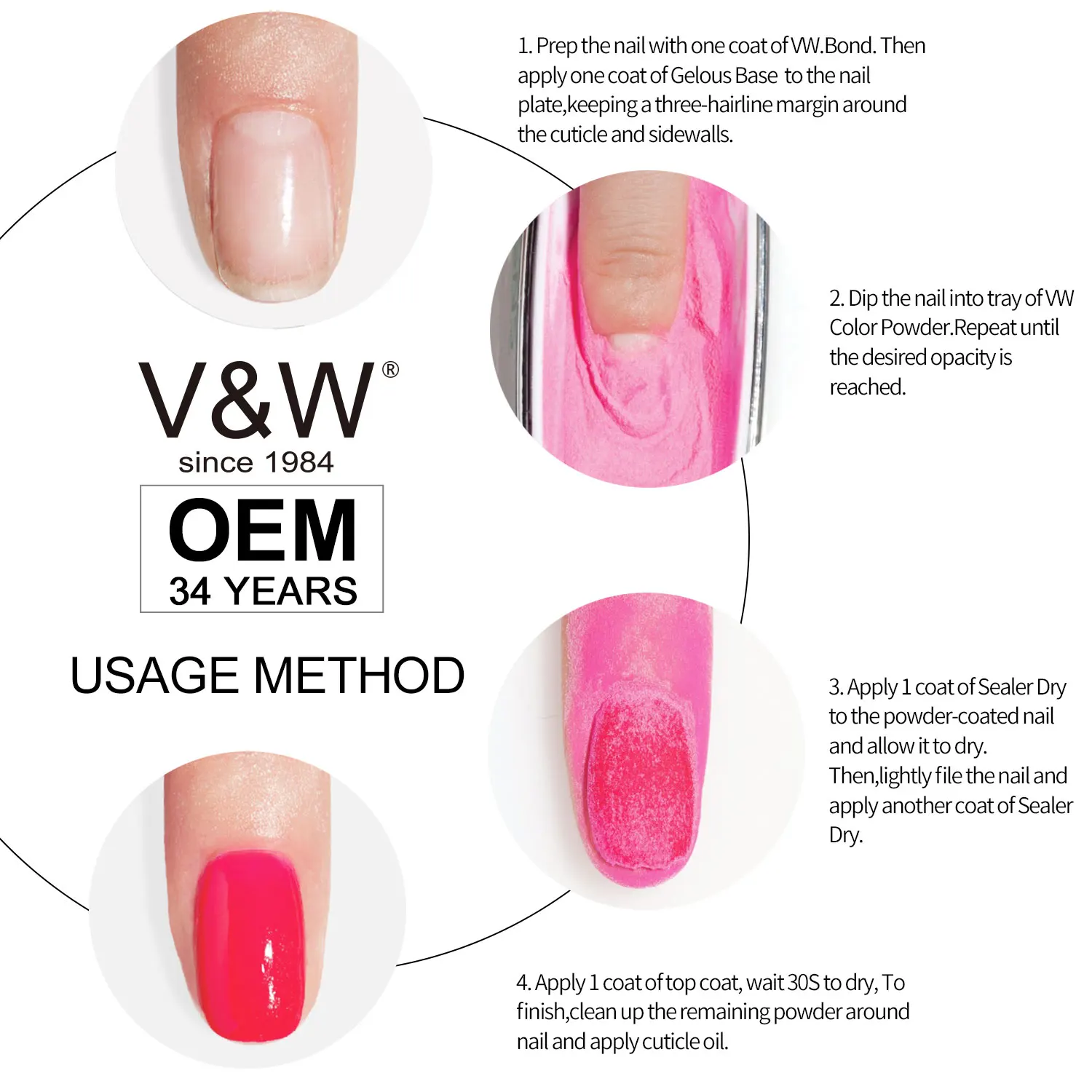 China VW Best quality Nail Color Dipping Acrylic Powder Nail System 1000colors starter kit dip powder