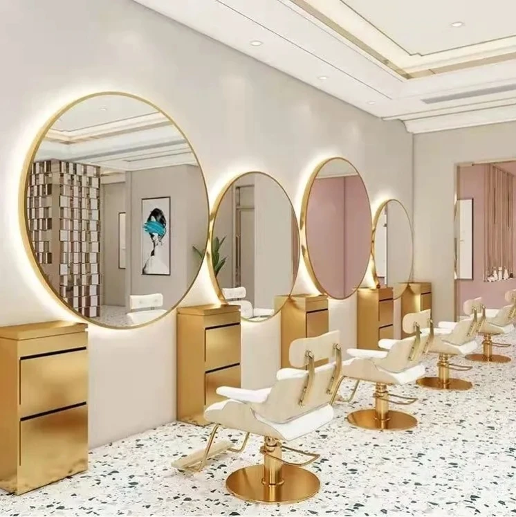 Hot Selling Salon Furniture Barbershop Special Mirror With Led Lights Hairdressing Mirror