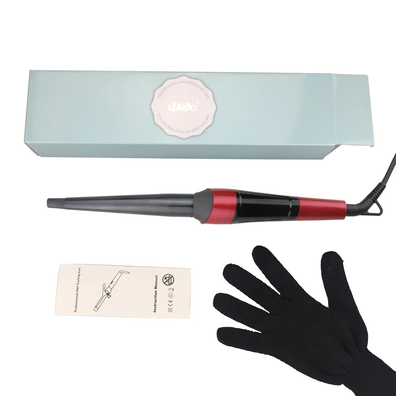 big LCD screen display professional custom PTC fast heater automatic shutdown hair curling iron wand