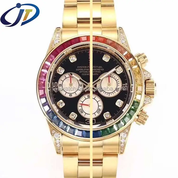 Часы dayton luxury noob из настоящего золота и бриллиантов с механизмом