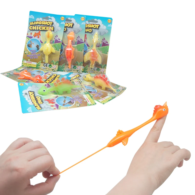 Factory Wholesale Finger Slingshot Chick Fun Stretch Vent Tricky Toy Sticky Wall Pressure Relief TPR Catapult Turkey Toys