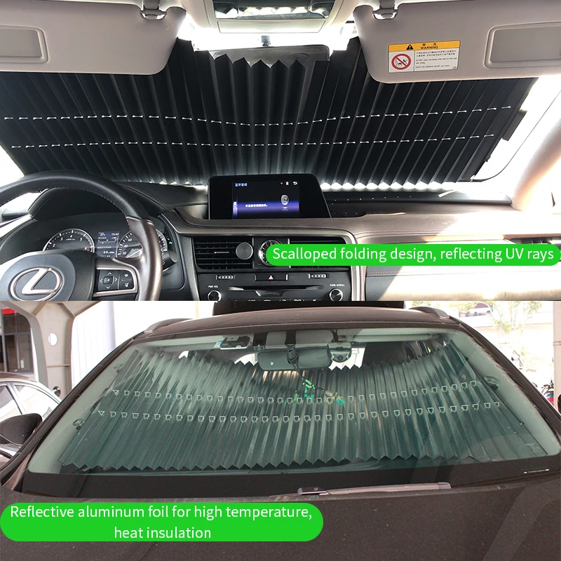 
Retractable Foldable Car Sun Shade Front Rear Cover Visor Of Windshield Window Blinds Sunscreen UV Block Sun Protector 