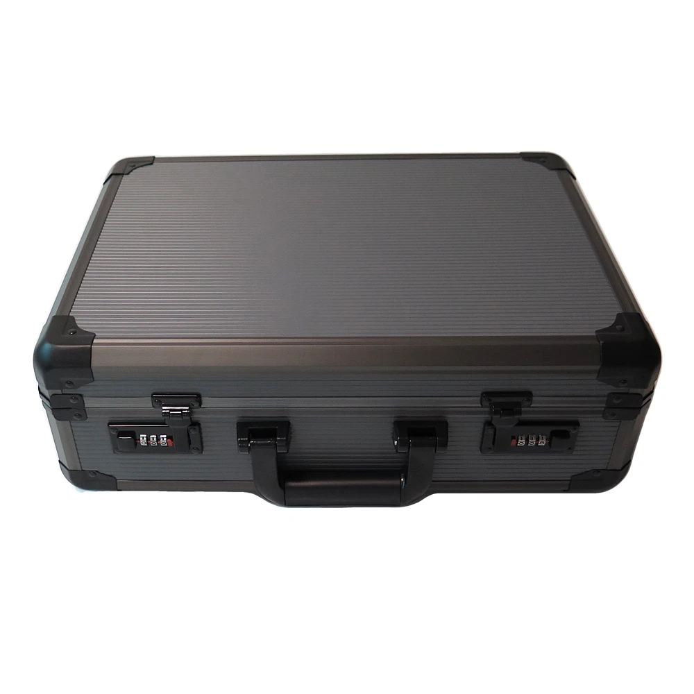 Темно-серый персонализированный портативный алюминиевый ящик для инструментов для камеры, алюминиевый портфель, кейс для инструментов