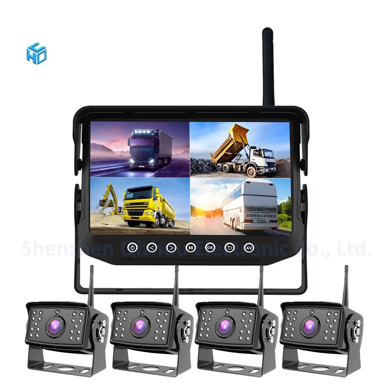 7' IPS HD Display Wireless Reverse Camera Recording Rear View Camera Kit Waterproof DVR For Truck Crane Construction Vehicles