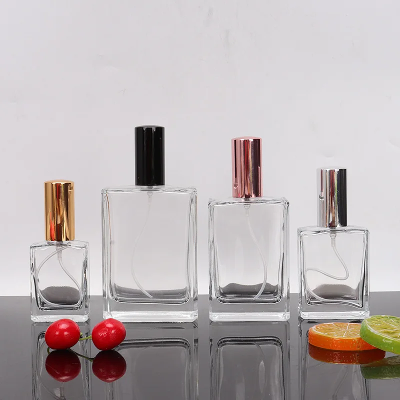 Rose Gold Perfume Bottle 30ml 50ml 100ml Rectangular Screw Neck Perfume Bottle