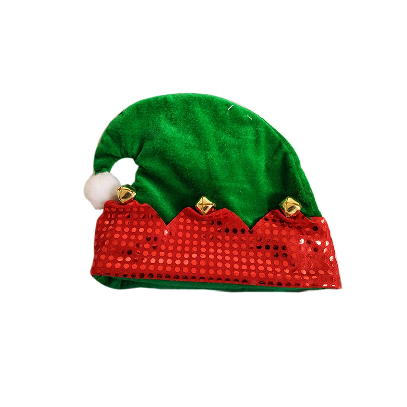 factory custom santa helper christmas decoration elf hat with bell festival party decor christmas elf hat santa hat