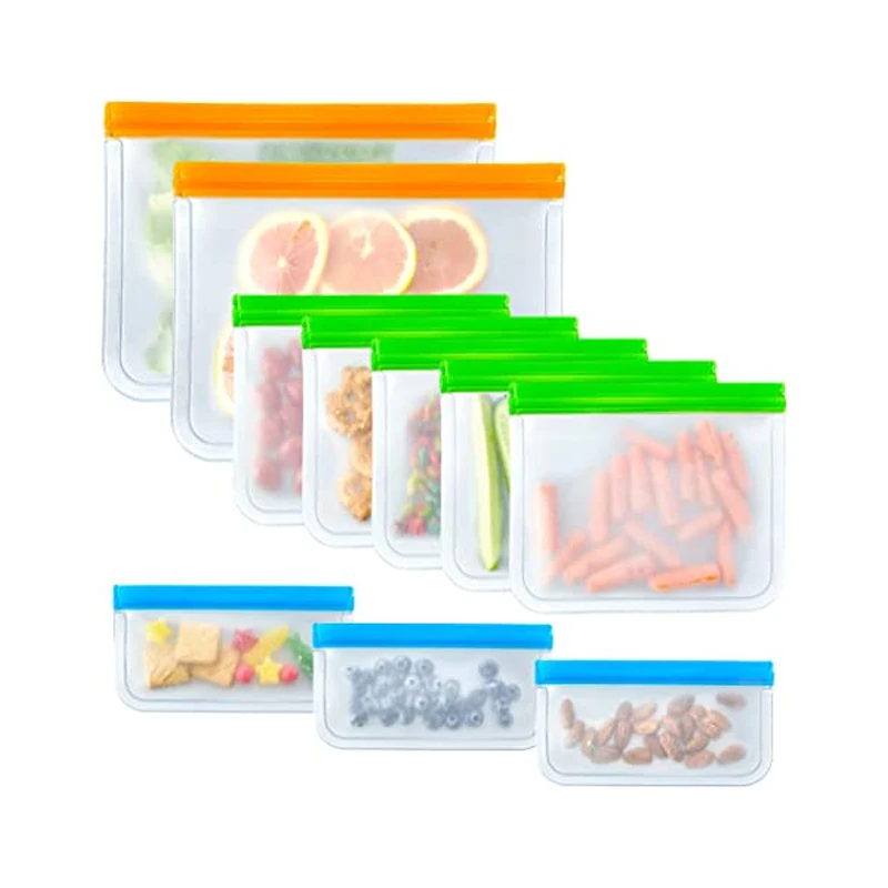 Bpa Free Leakproof Fresh Ziplock Reusable Bag Preservation Packaging Silicone Food Storage Bags