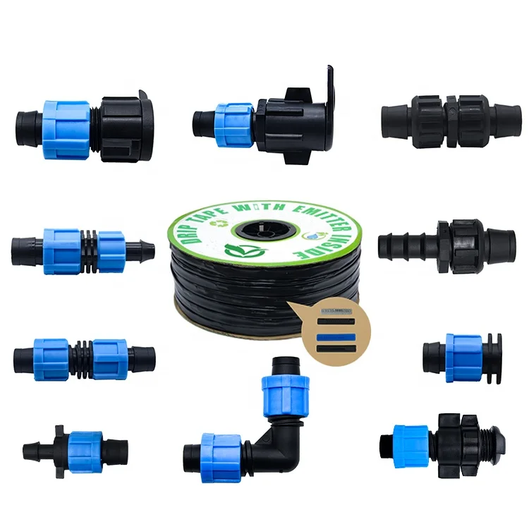 Drip Tape Fittings 16mm 20mm Drip Line Lock Valves for Agriculture Drip Irrigation System