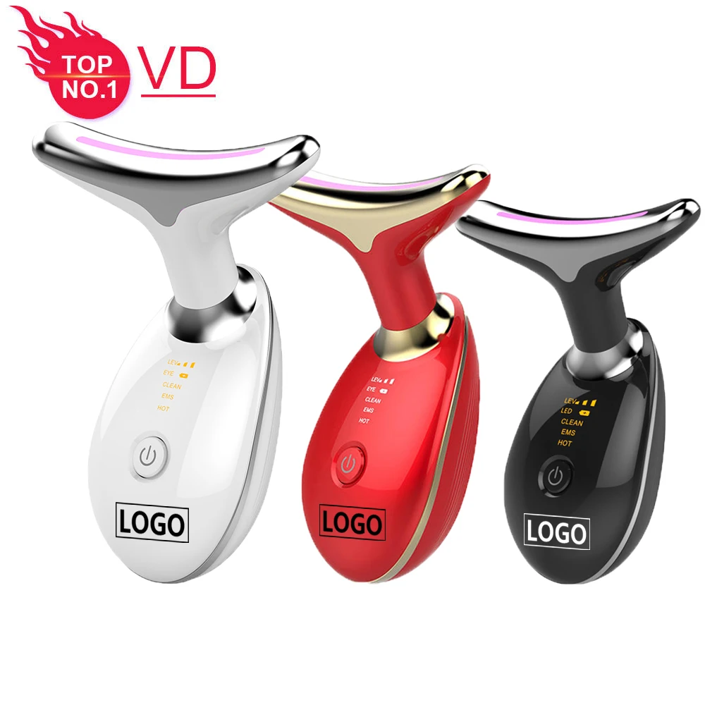 Ems Vibration Neck Lift Device Led Photon Neck Rejuvenation V-Face Lifting Massager Device