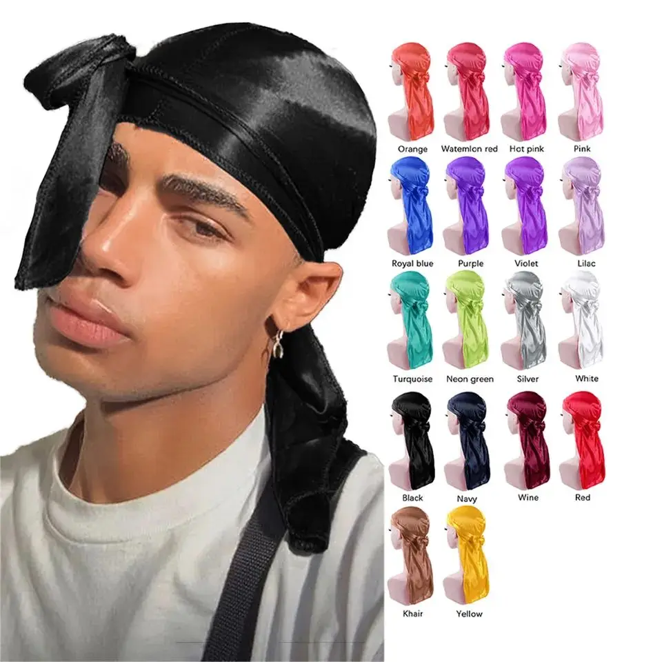 OEM/ODM Wholesale  Low MOQ Custom High Quality Factory Printing Designer Silky Durag for Men