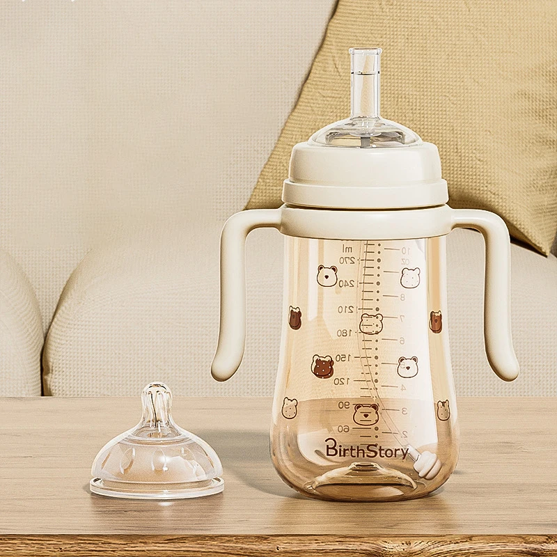 Wholesale 300ml Used By Multiple Baby Age Groups Pacifier Duckbill Small V-valve Suction NozzleNew Born Baby Bottles Sets