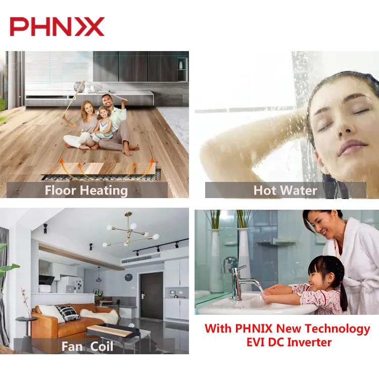  PHNIX China Bomba De Heat геотермальный нагрев R32 воздушный тепловой насос
