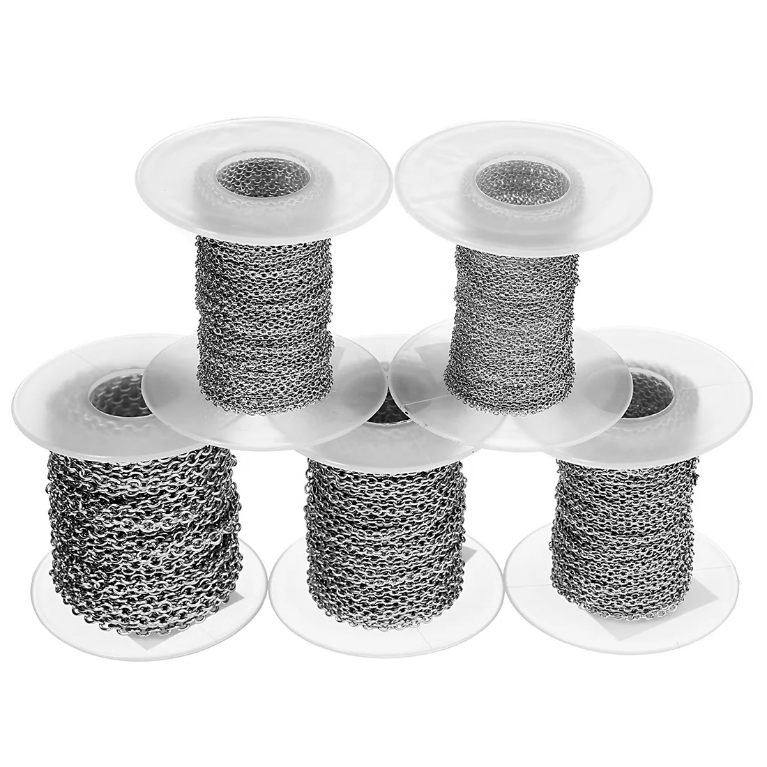 2021 New Diy Stainless Steel O Shaped Multi Size Linked Chain In Roll 10 Yard For Jewelry Accessories Necklace Making Chain Gold