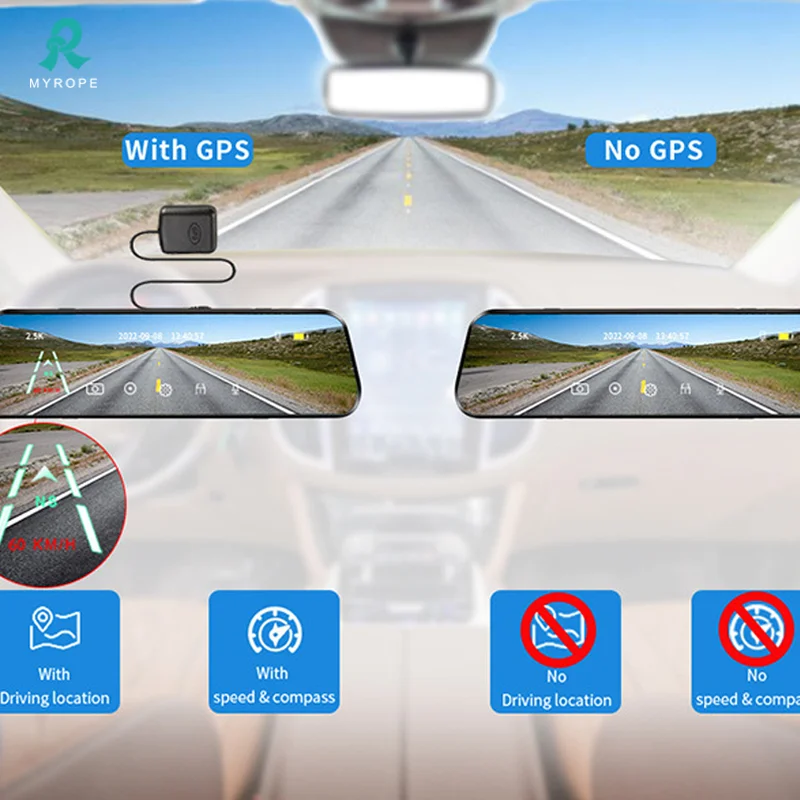 Rearview Navigation Dashcam for Car Vehicle Device MDVR Fhd Night Vision Camera 1080P
