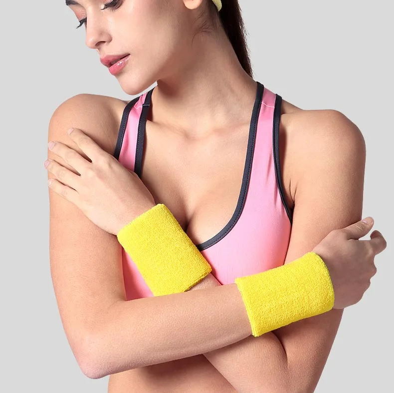 Custom Cotton Terry Cloth Sport Exercise Tennis Wrist Wristband Embroidery Sweatband Elastic Workout Sweat Band