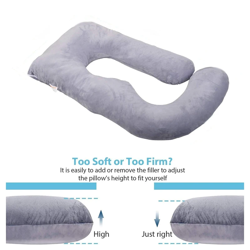 Wholesale Coral Velvet Cover Full Body Pillow Soft Support Pillow for Pregnant Women High Quality J Shape Pregnancy Pillow