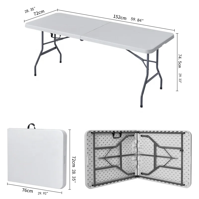 Wholesale of high-quality garden furniture sets, outdoor camping parties, foldable plastic tables and chairs