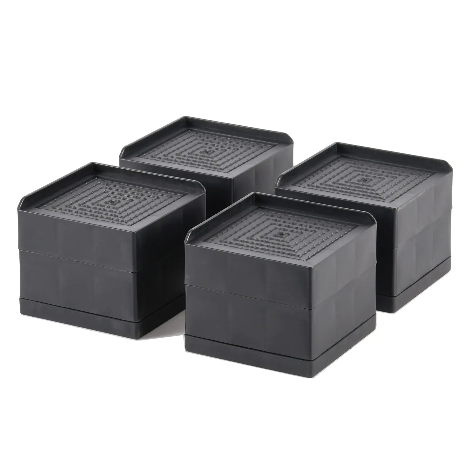 Qinfeng Sofa Bed Risers Heavy Duty Adjustable Furniture Risers For Furniture Rectanggular Black Bed Risers
