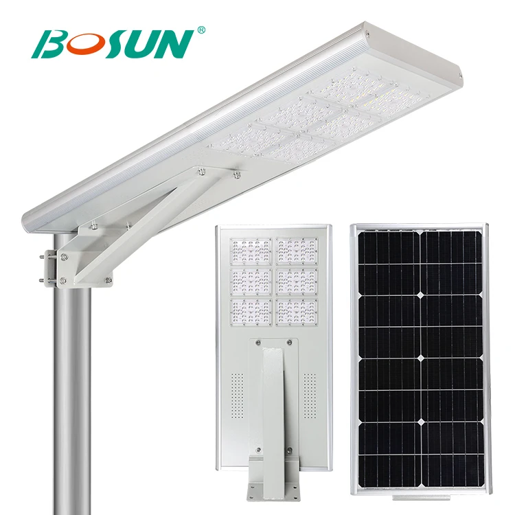 BOSUN Promotion on sale! IP65 waterproof solar panel 40w 50w all in one solar led street light