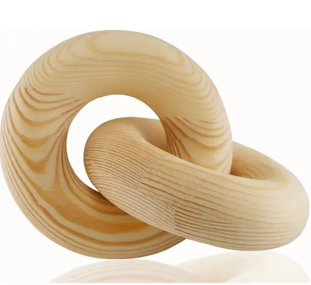 2024 Decorative Wooden Chain Link Decor Wood Knot Chain for Farmhouse Wall Decor wooden chain link