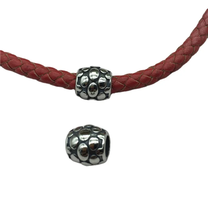 Оптовая продажа, бусины-шармы из нержавеющей стали на заказ, отверстие 6 мм, бесплатные образцы для мужских браслетов