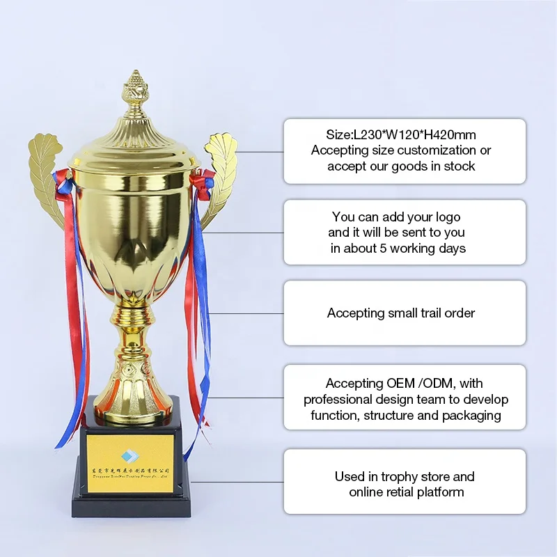 Xianhui Factory Direct Sales Low Moq Best Selling Metal Crafts Sport Trophy School Sports Gold Souvenir Metal Award Trophy
