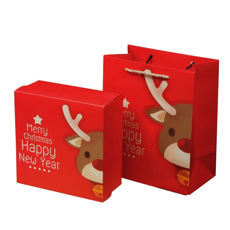 Christmas portable gift box Candy paper box New Year gift packaging paper box