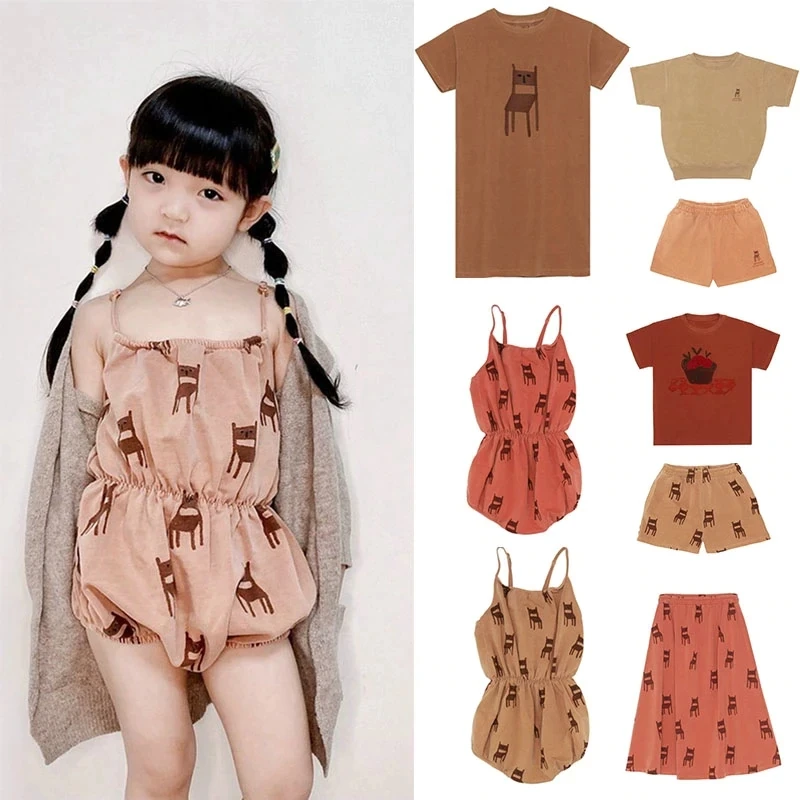 
Trends Kids Summer Clothes Collection Girl Fashion Tshirt- Dress High Quality Children Vintage Dresses 