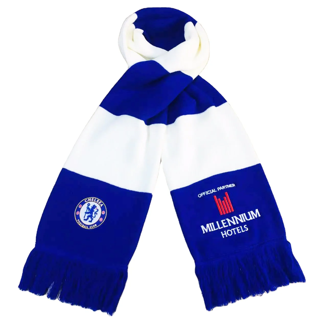 Шарф лучшего качества для женщин Стильный вязаный акриловый шарф по индивидуальному заказу низкая цена футбольной команды фанатов футбола зимний на