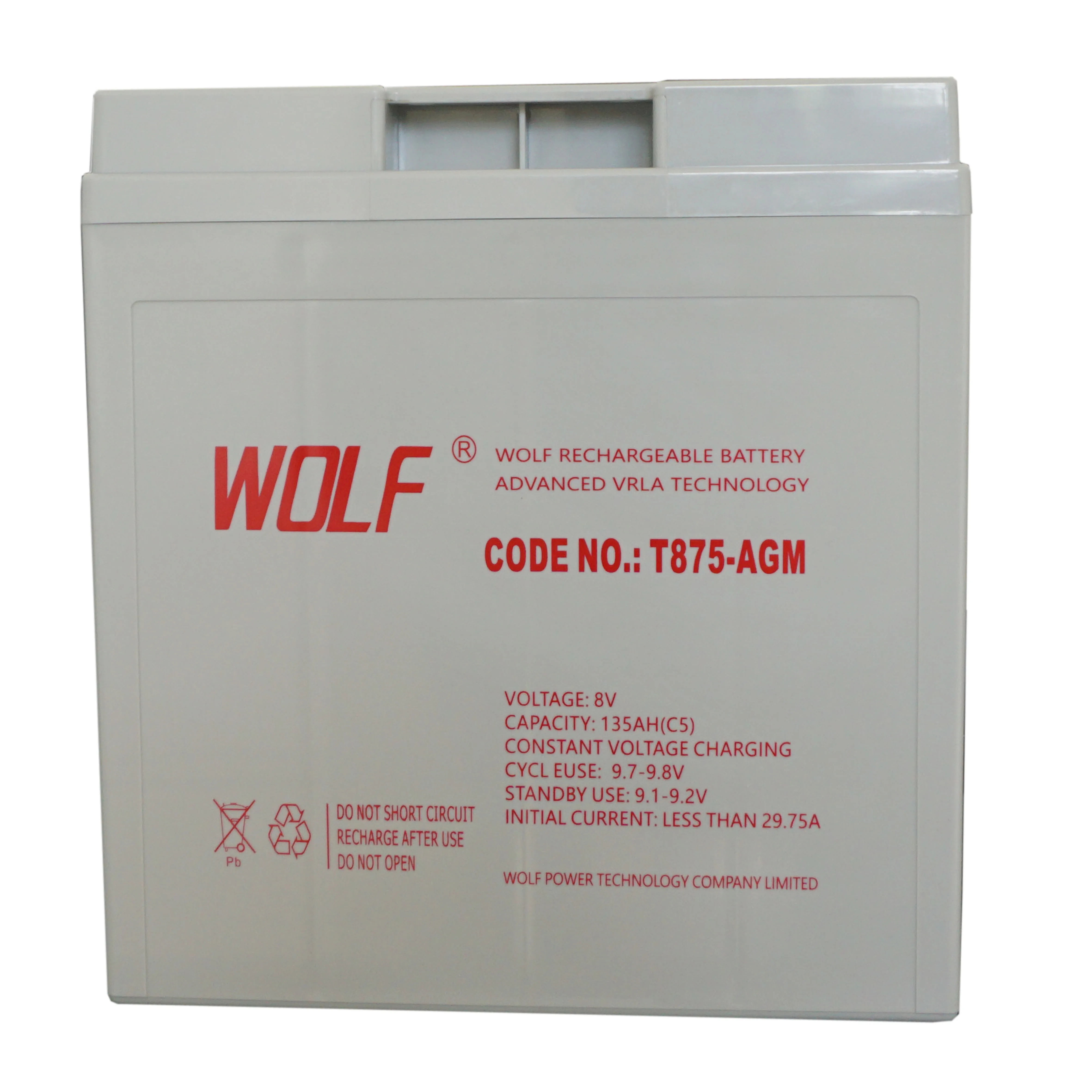 T875 Lead Acid Trojan Battery 8V 170AH Deep Cycle AGM Gel Lead Acid Battery Pack For LVTONG Golf Buggy Carts