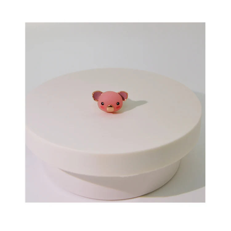 Factory Wholesale  Japanese And Korean Little Clear Pink Piggy Ring Jewelry Girl Ring