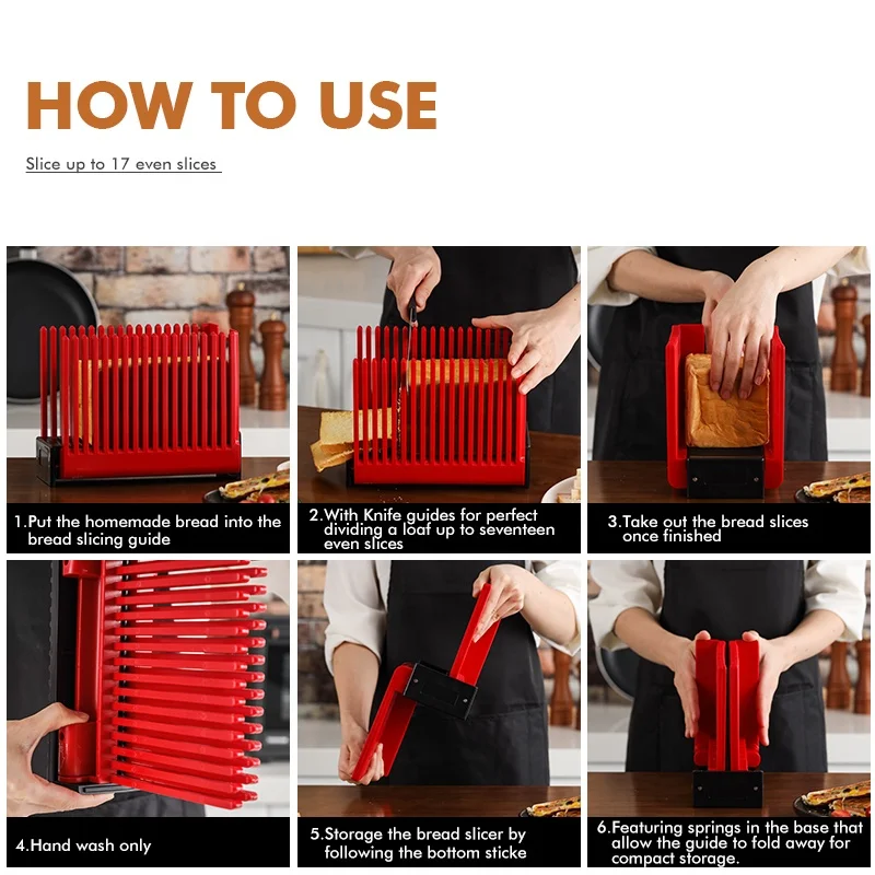 Homemade bread cutter manual foldable toast bread slicer