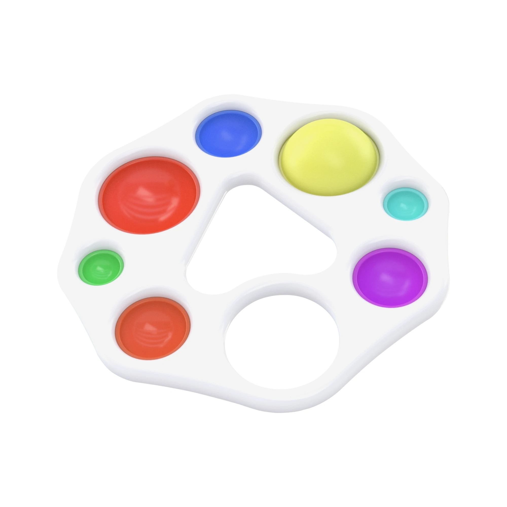 Pressing The Hand To Push Fidget The Colored Ball, Infant Decompression Silicone Fidget Sensory Toy Bubble Popping